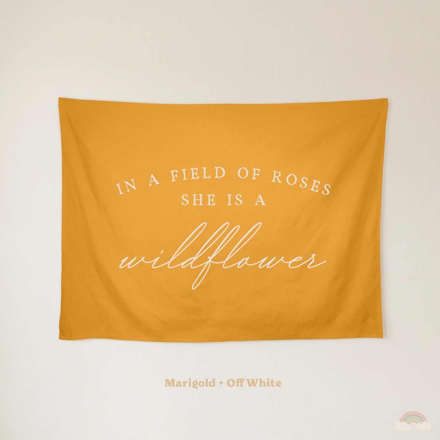 Wildflower Banner | Girls Room Decor Wall Flag for Nursery or Playroom