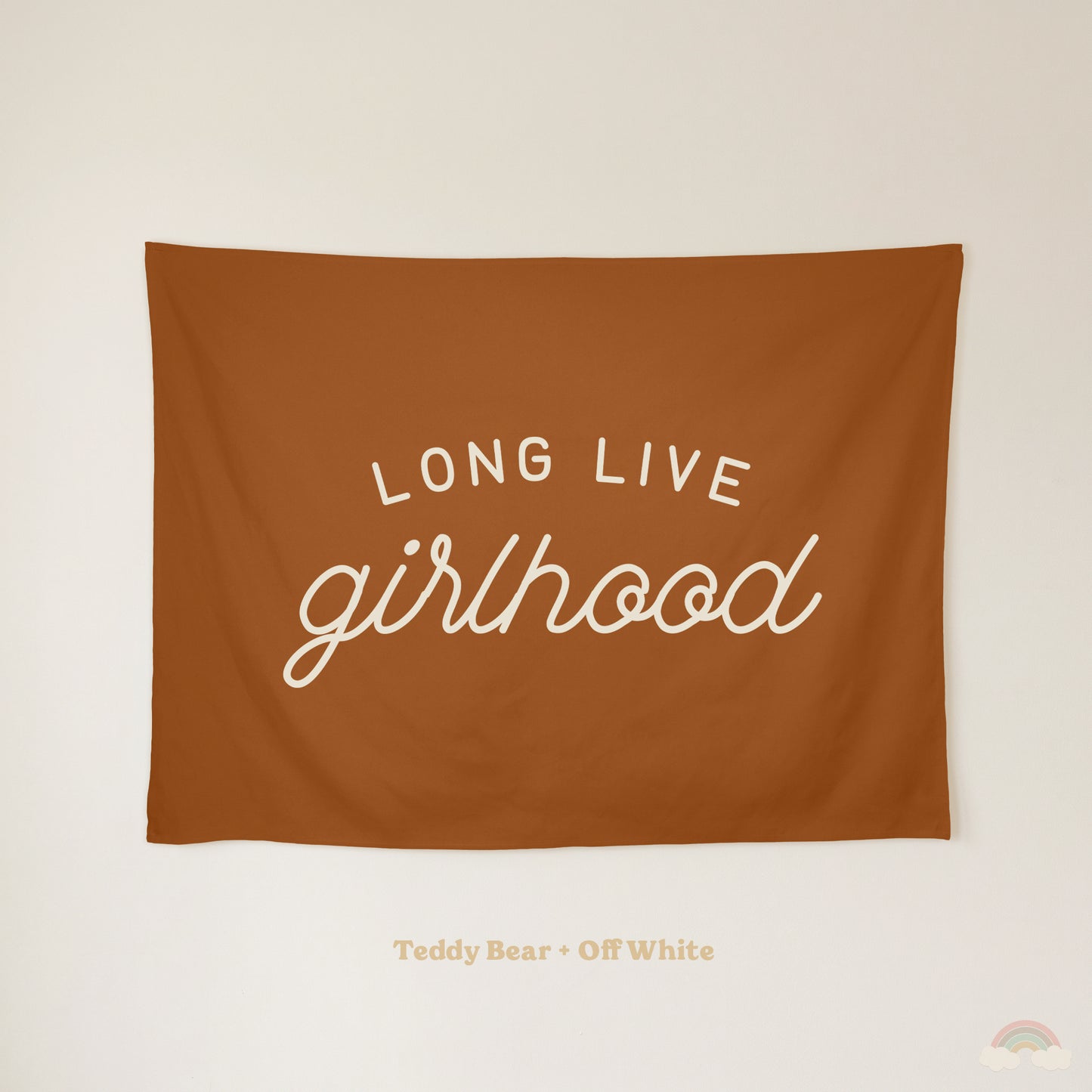 Long Live Girlhood Banner | Girls Room Decor Wall Flag for Nursery or Playroom