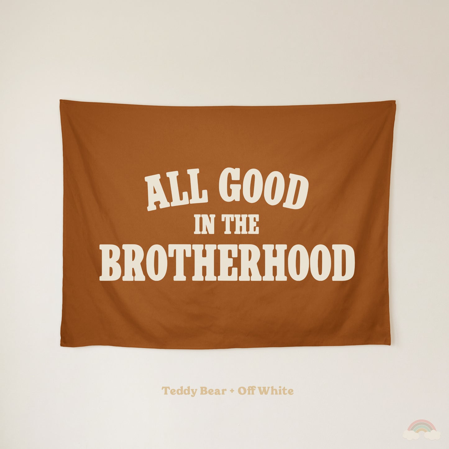 All Good in the Brotherhood Banner | Boys Room Decor Wall Flag for Bedroom or Playroom