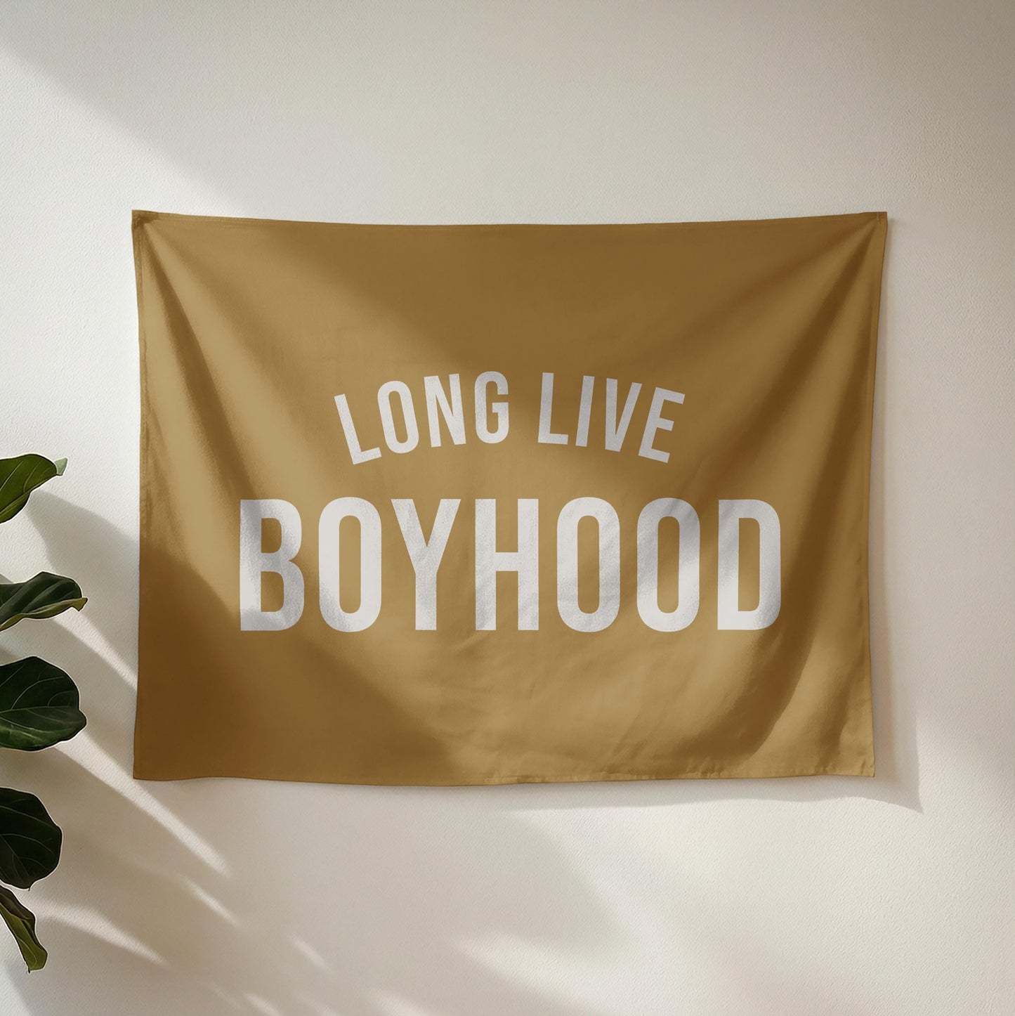 Long Live Boyhood Banner | Boys Room Decor Wall Flag for Nursery or Playroom