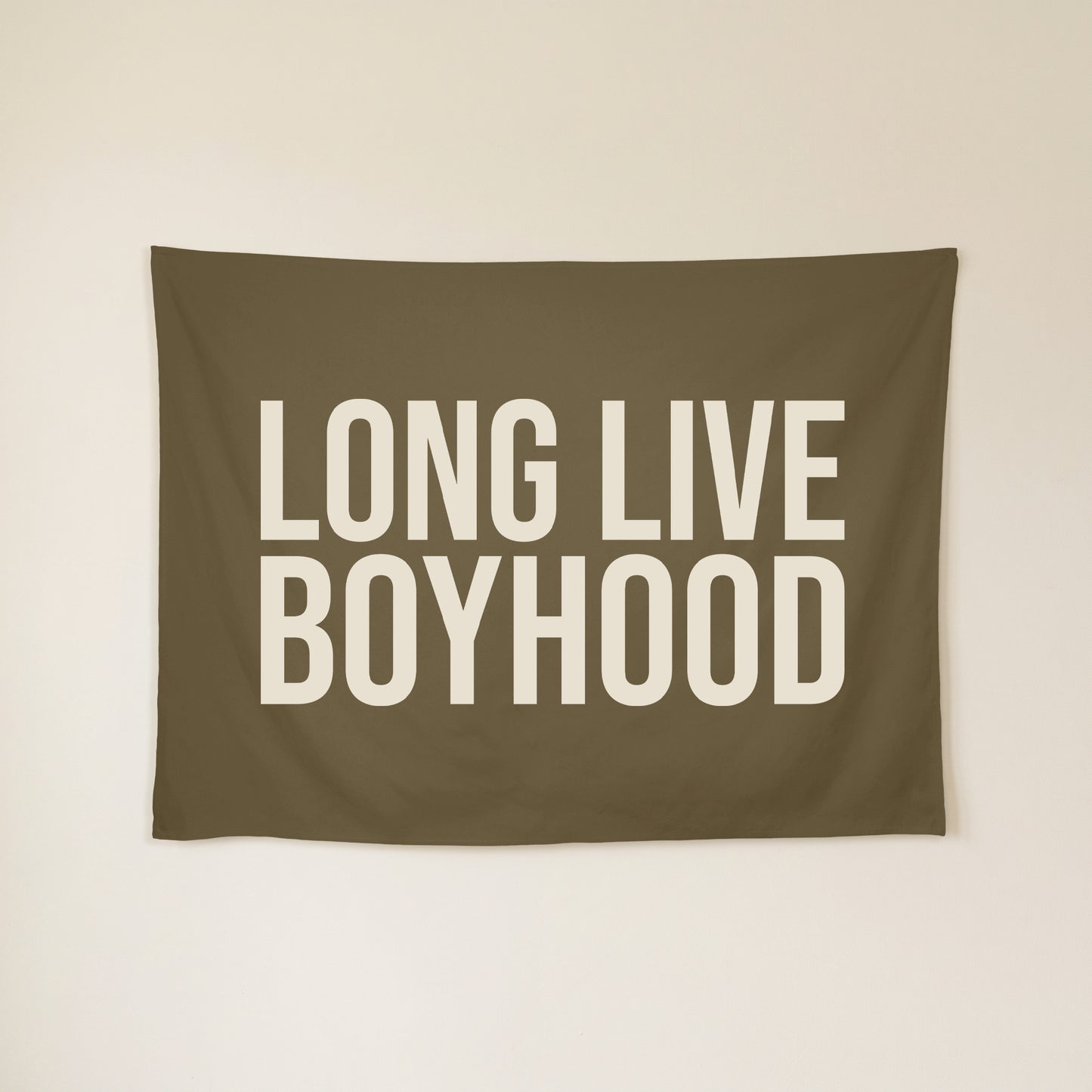 Long Live Boyhood Banner | Boys Room Decor Wall Flag for Nursery or Playroom