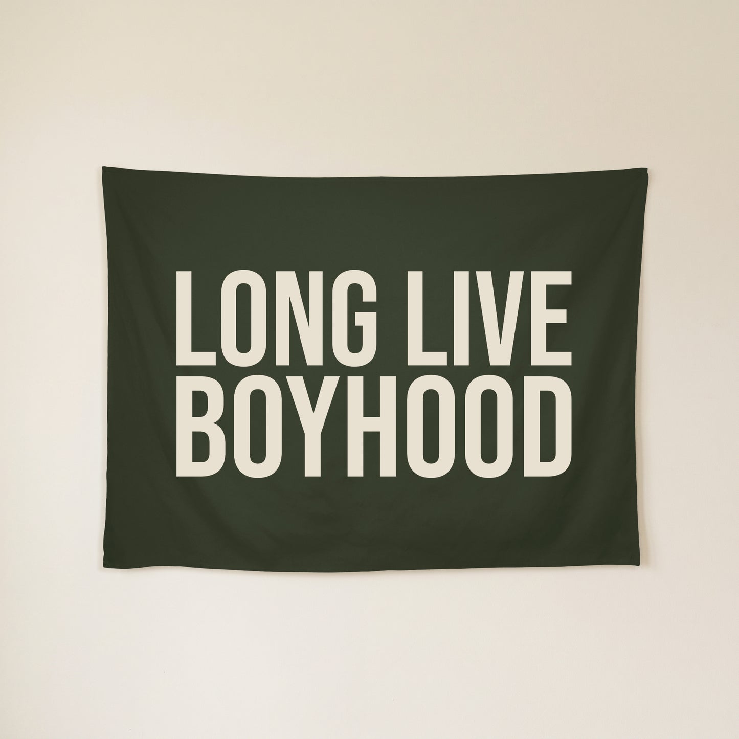 Long Live Boyhood Banner | Boys Room Decor Wall Flag for Nursery or Playroom