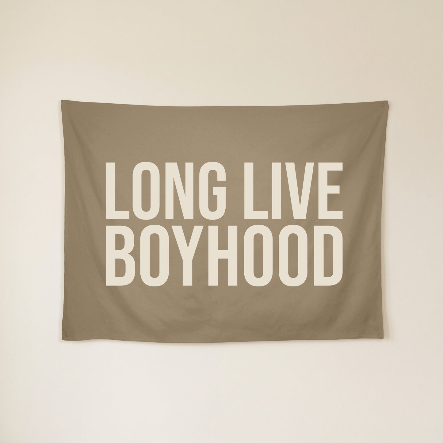 Long Live Boyhood Banner | Boys Room Decor Wall Flag for Nursery or Playroom