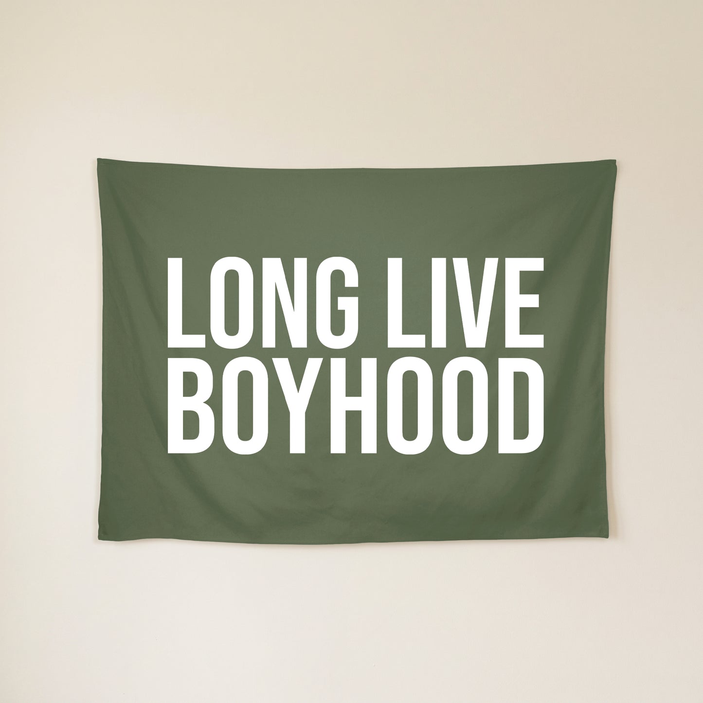 Long Live Boyhood Banner | Boys Room Decor Wall Flag for Nursery or Playroom