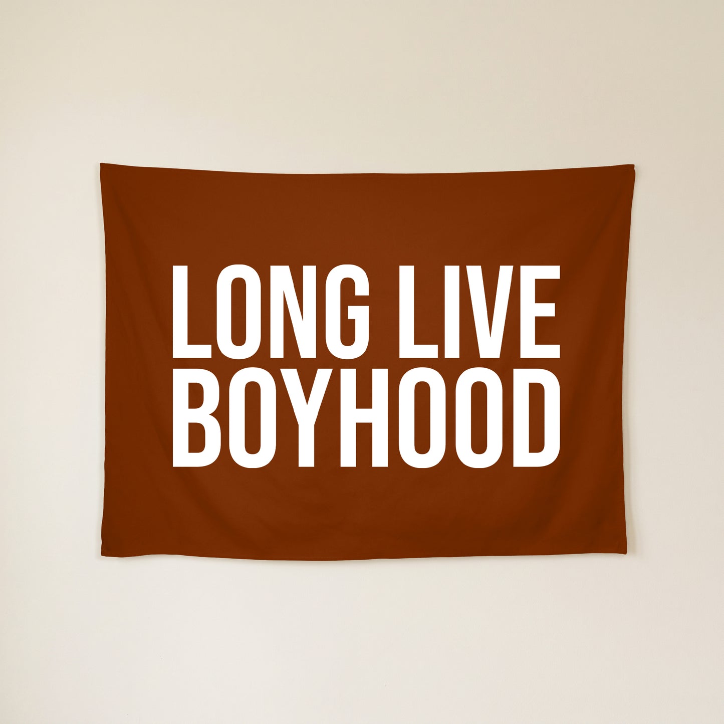 Long Live Boyhood Banner | Boys Room Decor Wall Flag for Nursery or Playroom