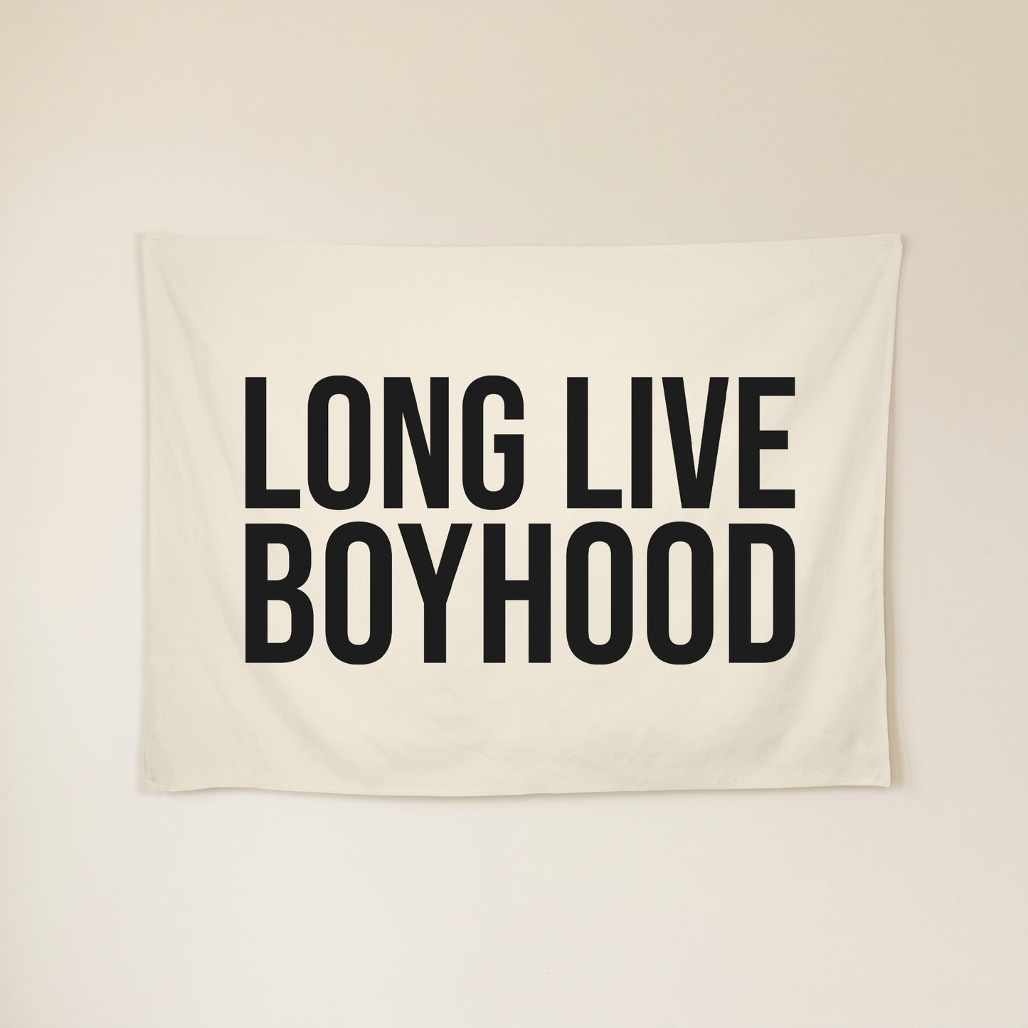 Long Live Boyhood Banner | Boys Room Decor Wall Flag for Nursery or Playroom