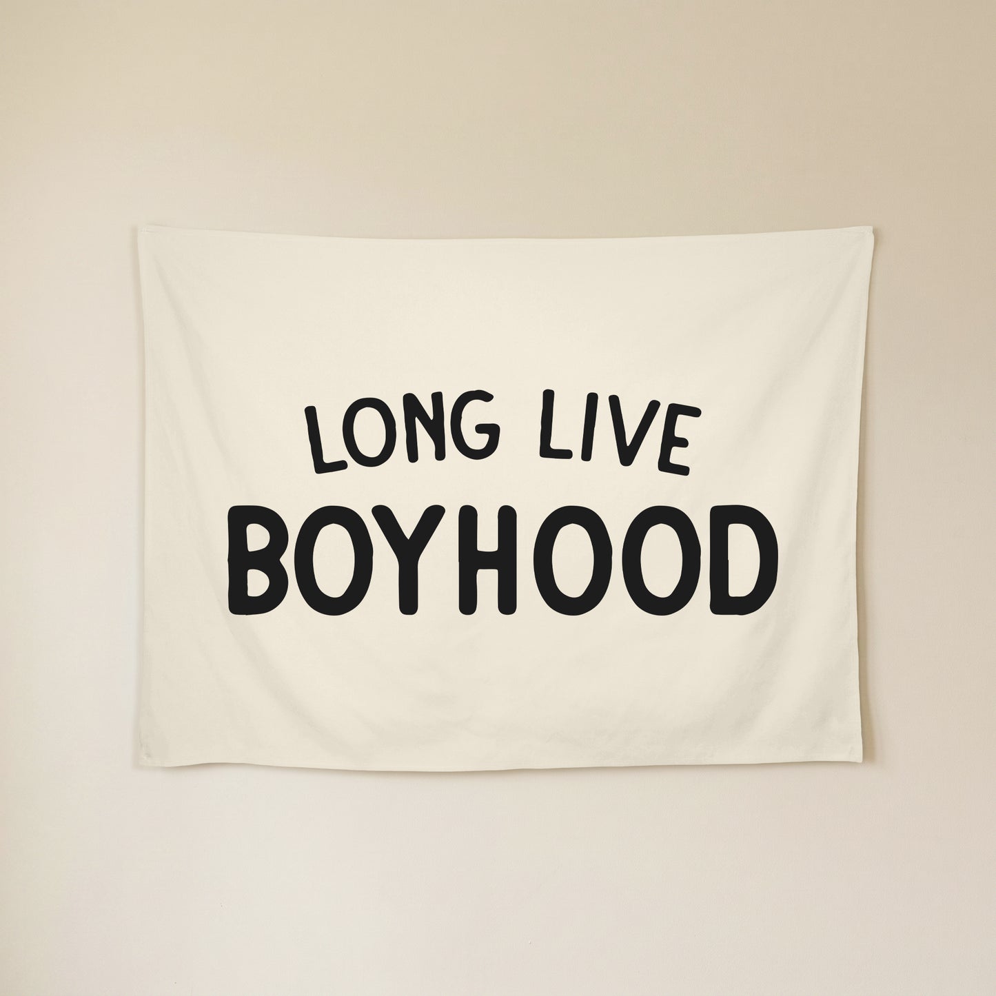 Long Live Boyhood Banner | Boys Room Decor Wall Flag for Nursery or Playroom