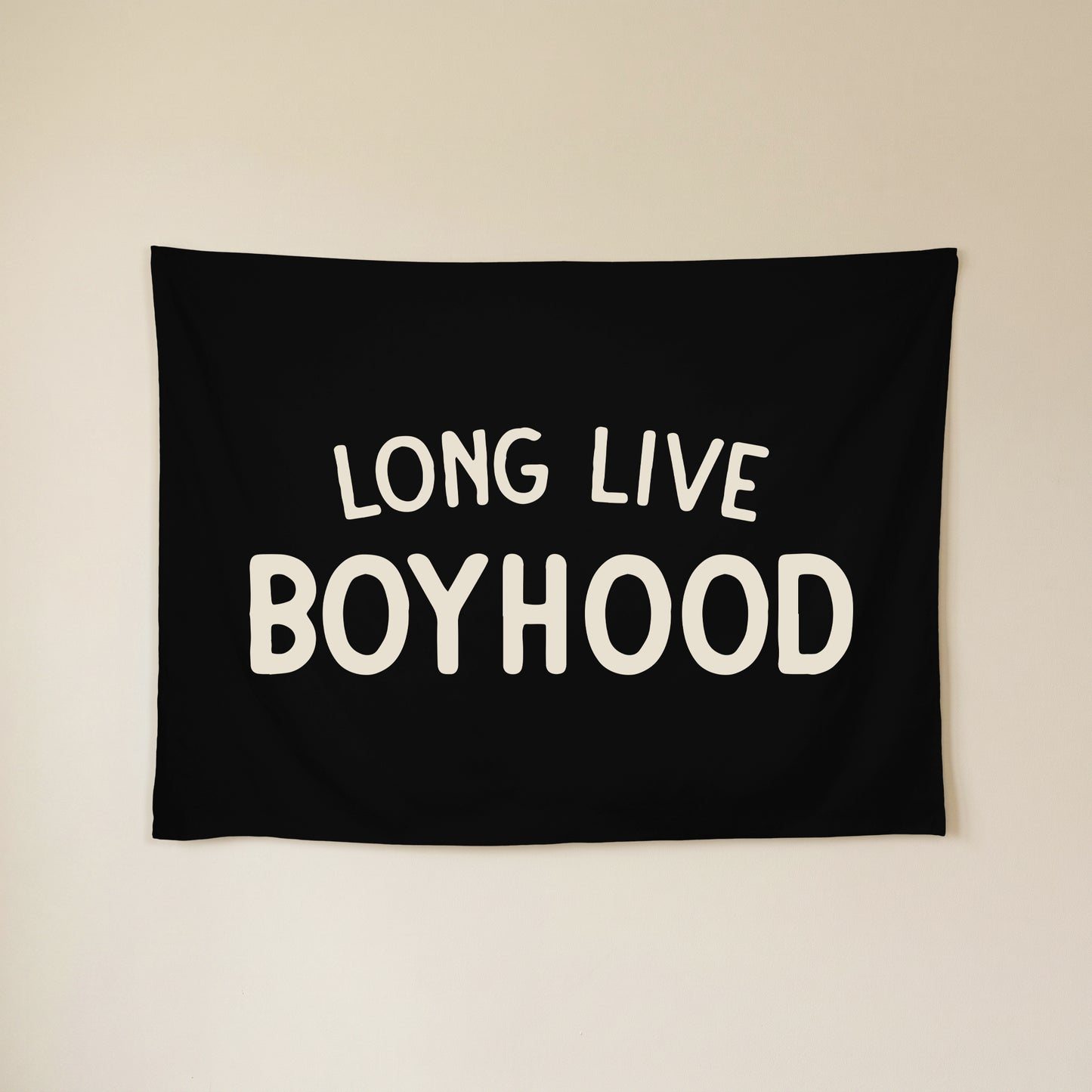 Long Live Boyhood Banner | Boys Room Decor Wall Flag for Nursery or Playroom