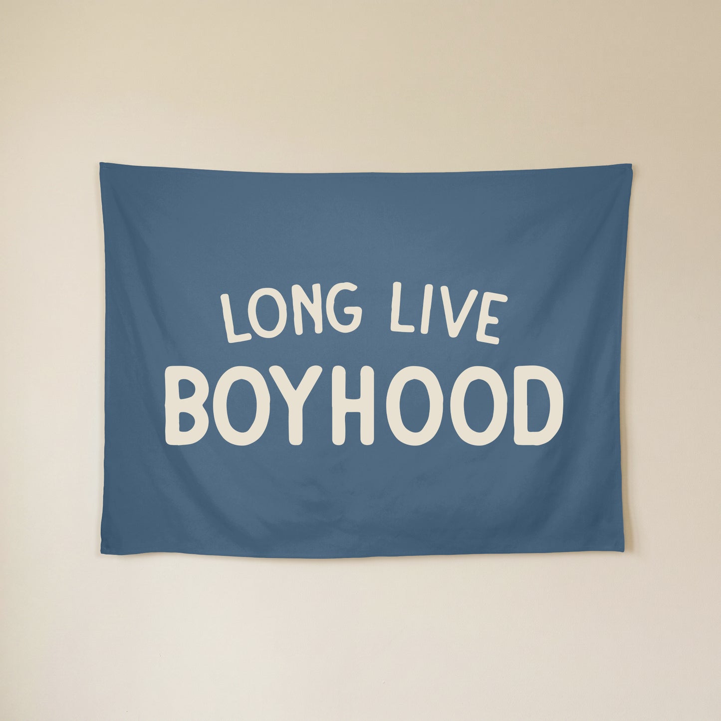 Long Live Boyhood Banner | Boys Room Decor Wall Flag for Nursery or Playroom