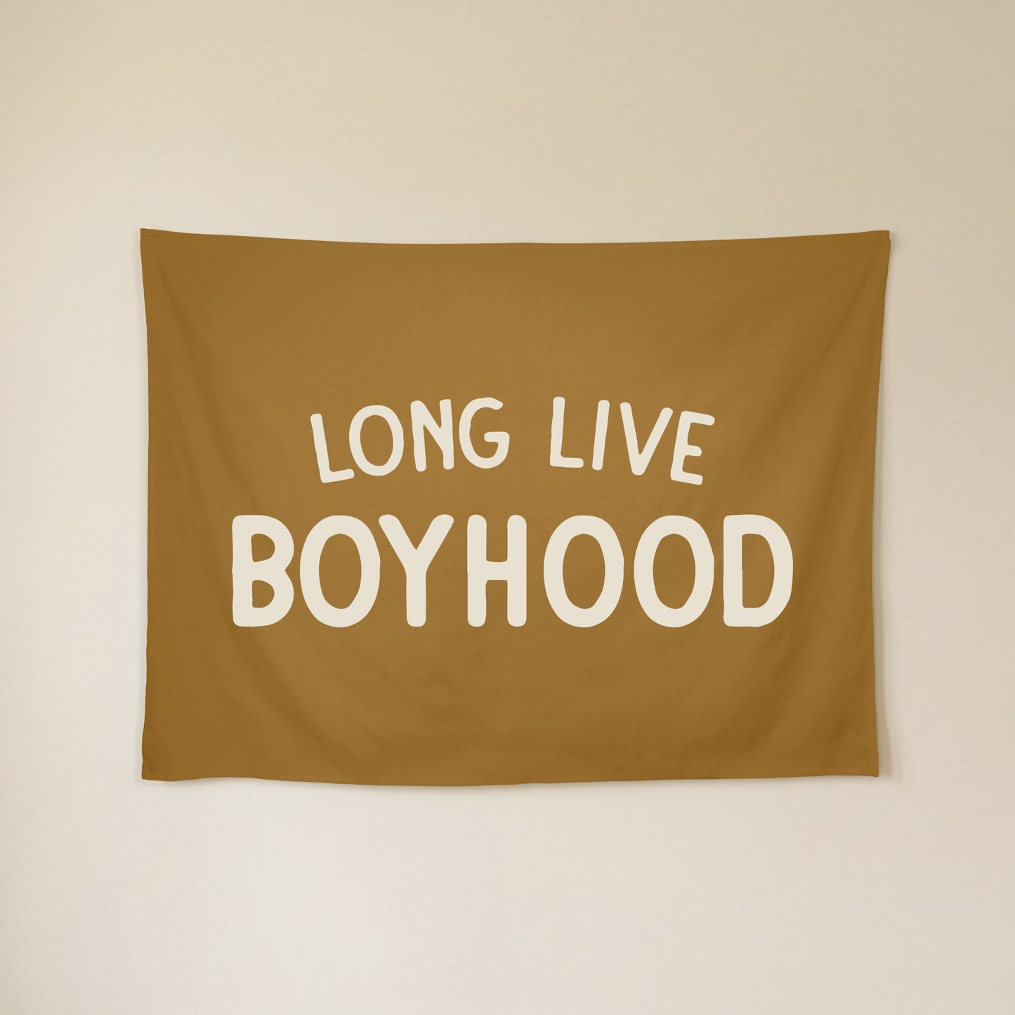 Long Live Boyhood Banner | Boys Room Decor Wall Flag for Nursery or Playroom