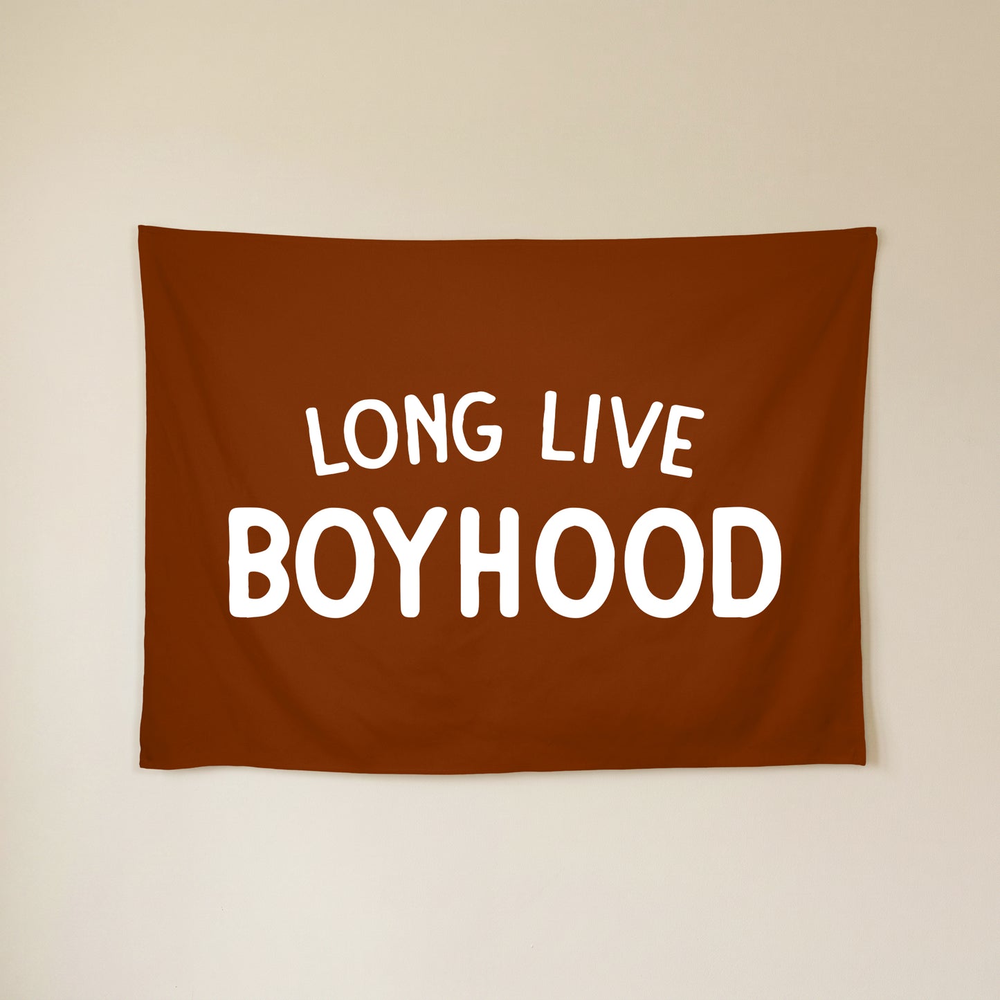 Long Live Boyhood Banner | Boys Room Decor Wall Flag for Nursery or Playroom