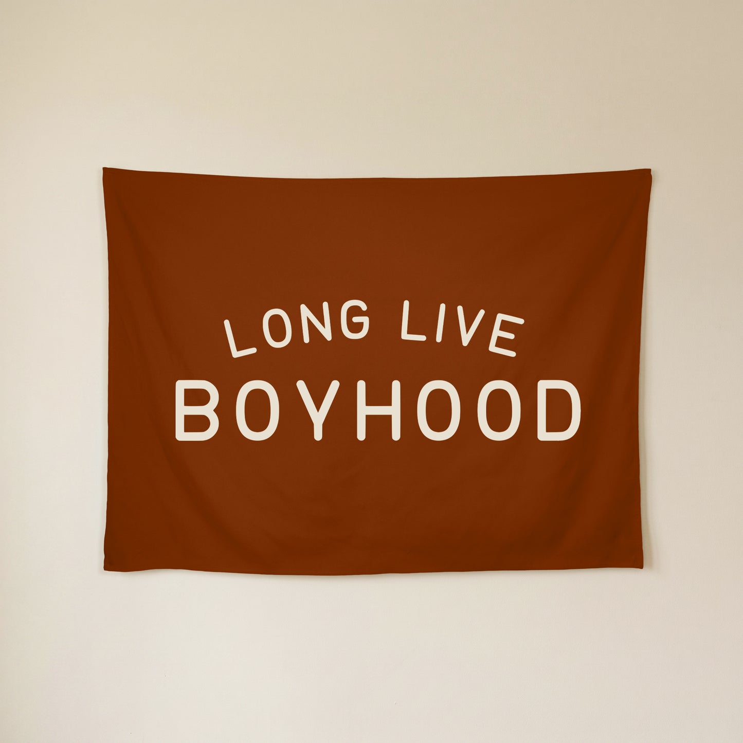 Long Live Boyhood Banner | Boys Room Decor Wall Flag for Nursery or Playroom