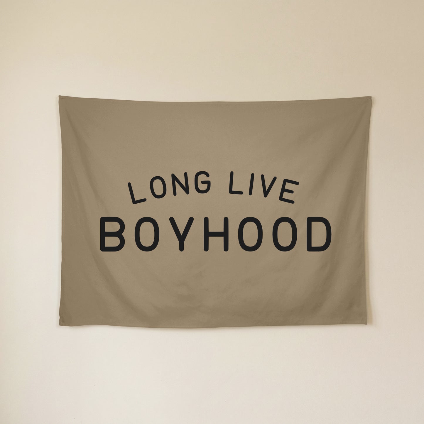 Long Live Boyhood Banner | Boys Room Decor Wall Flag for Nursery or Playroom