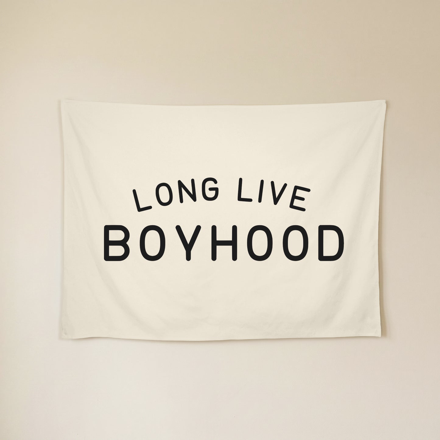 Long Live Boyhood Banner | Boys Room Decor Wall Flag for Nursery or Playroom