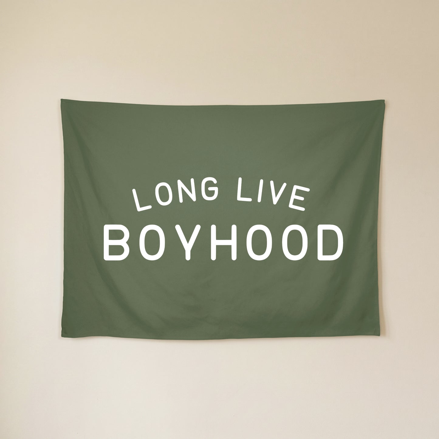 Long Live Boyhood Banner | Boys Room Decor Wall Flag for Nursery or Playroom