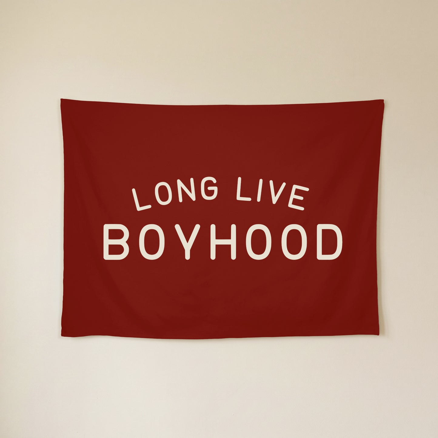 Long Live Boyhood Banner | Boys Room Decor Wall Flag for Nursery or Playroom