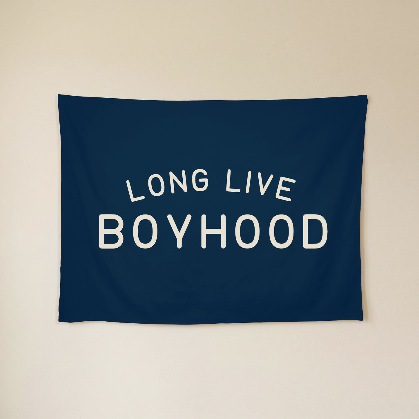 Long Live Boyhood Banner | Boys Room Decor Wall Flag for Nursery or Playroom
