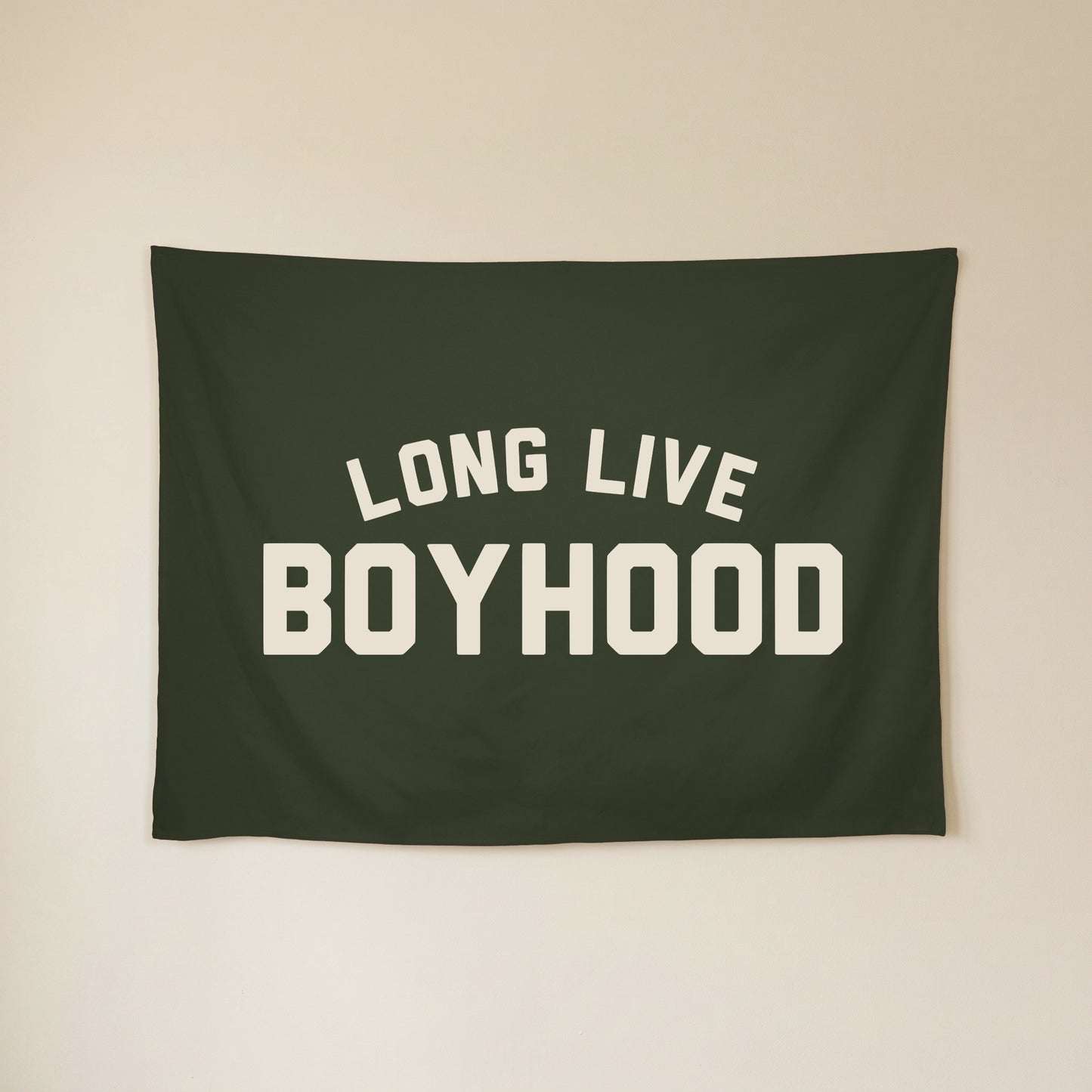Long Live Boyhood Banner | Boys Room Decor Wall Flag for Nursery or Playroom
