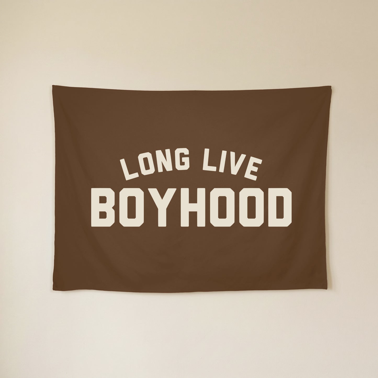Long Live Boyhood Banner | Boys Room Decor Wall Flag for Nursery or Playroom