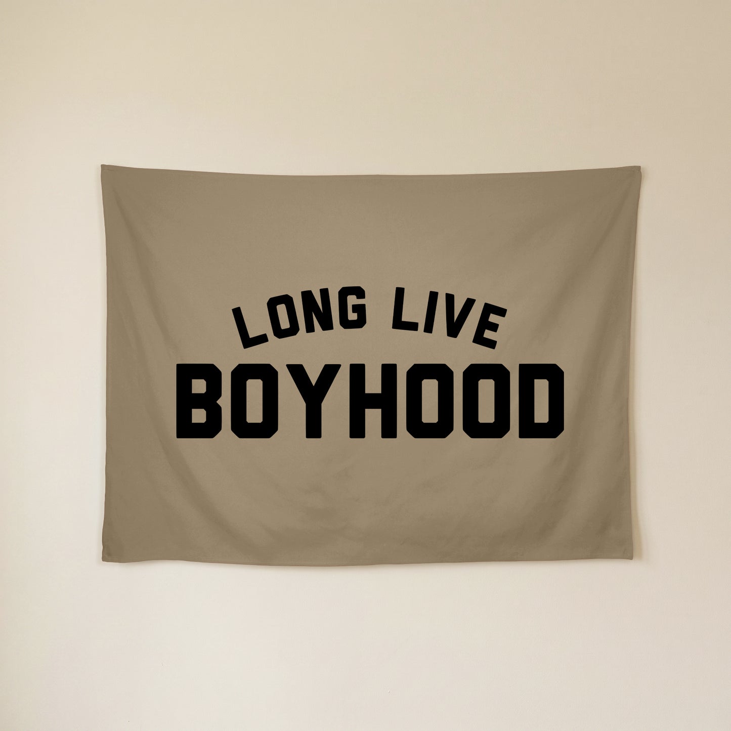 Long Live Boyhood Banner | Boys Room Decor Wall Flag for Nursery or Playroom