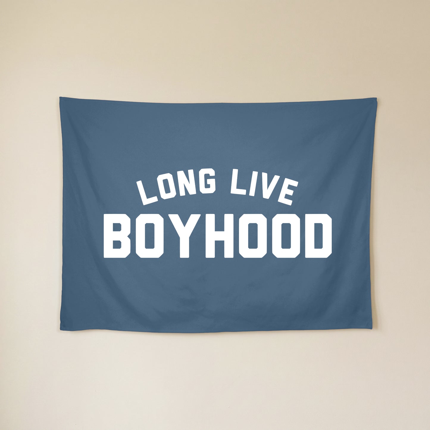 Long Live Boyhood Banner | Boys Room Decor Wall Flag for Nursery or Playroom