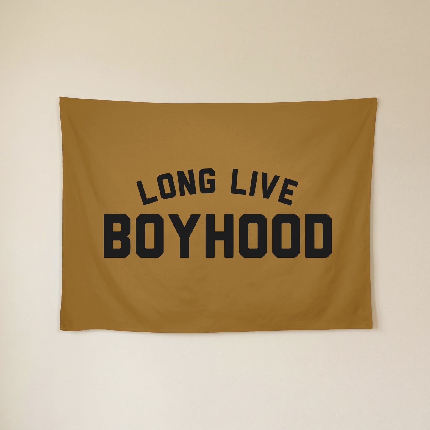 Long Live Boyhood Banner | Boys Room Decor Wall Flag for Nursery or Playroom