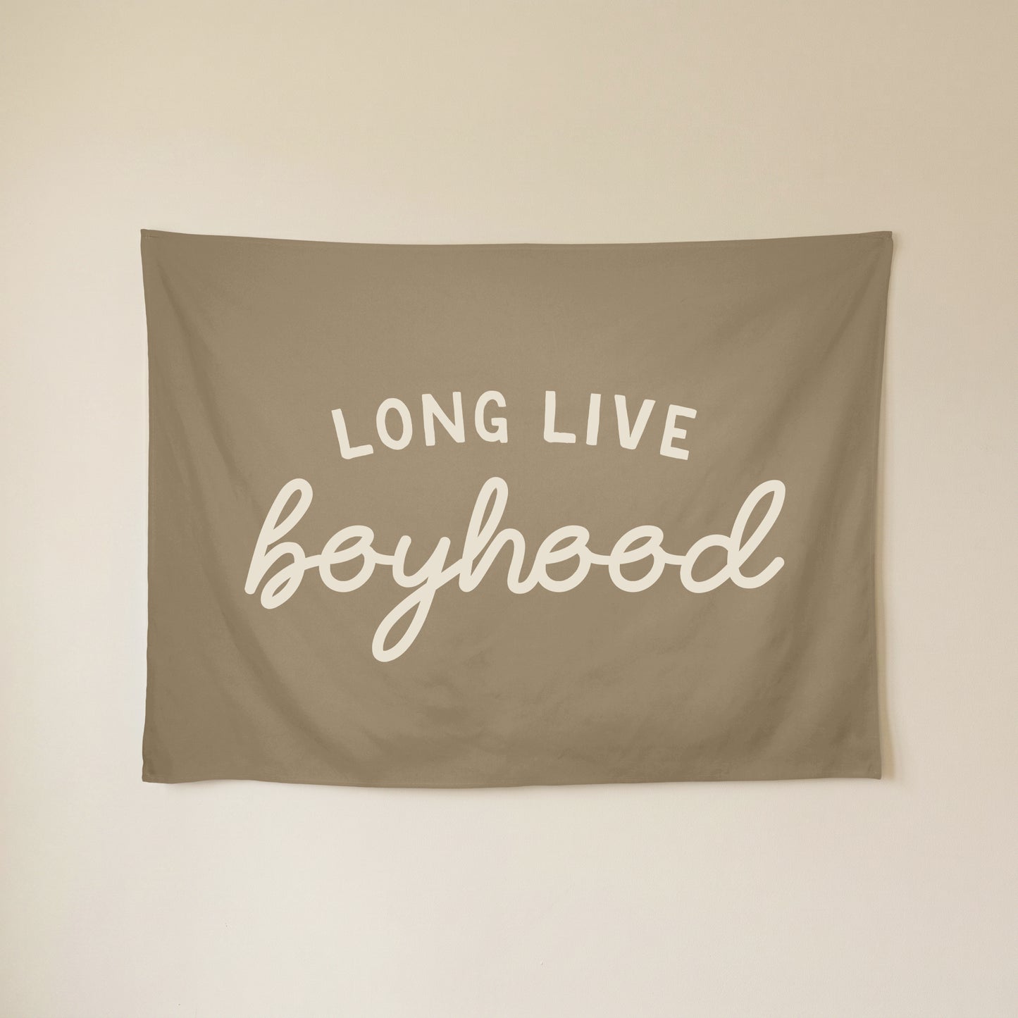 Long Live Boyhood Banner | Boys Room Decor Wall Flag for Nursery or Playroom
