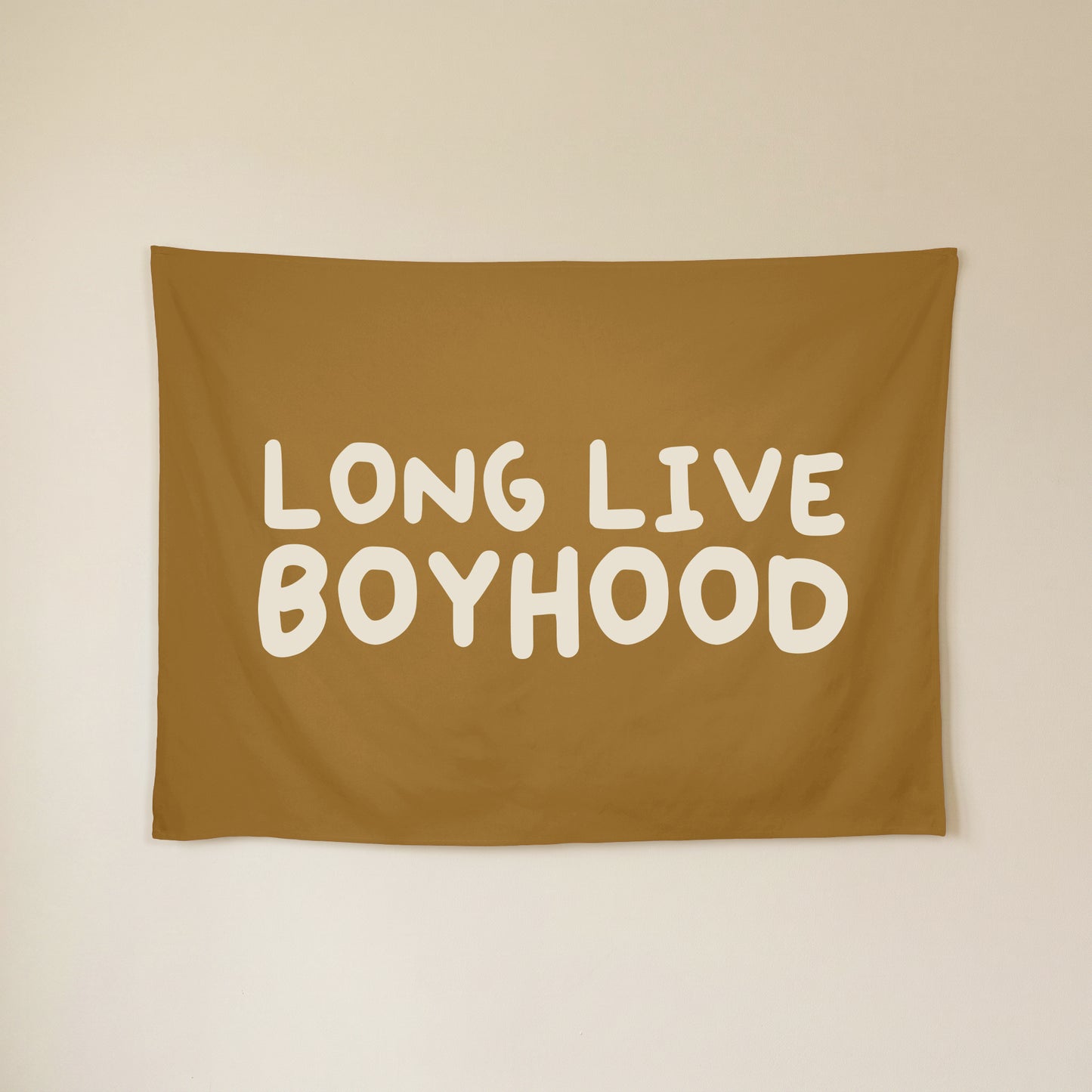 Long Live Boyhood Banner | Boys Room Decor Wall Flag for Nursery or Playroom