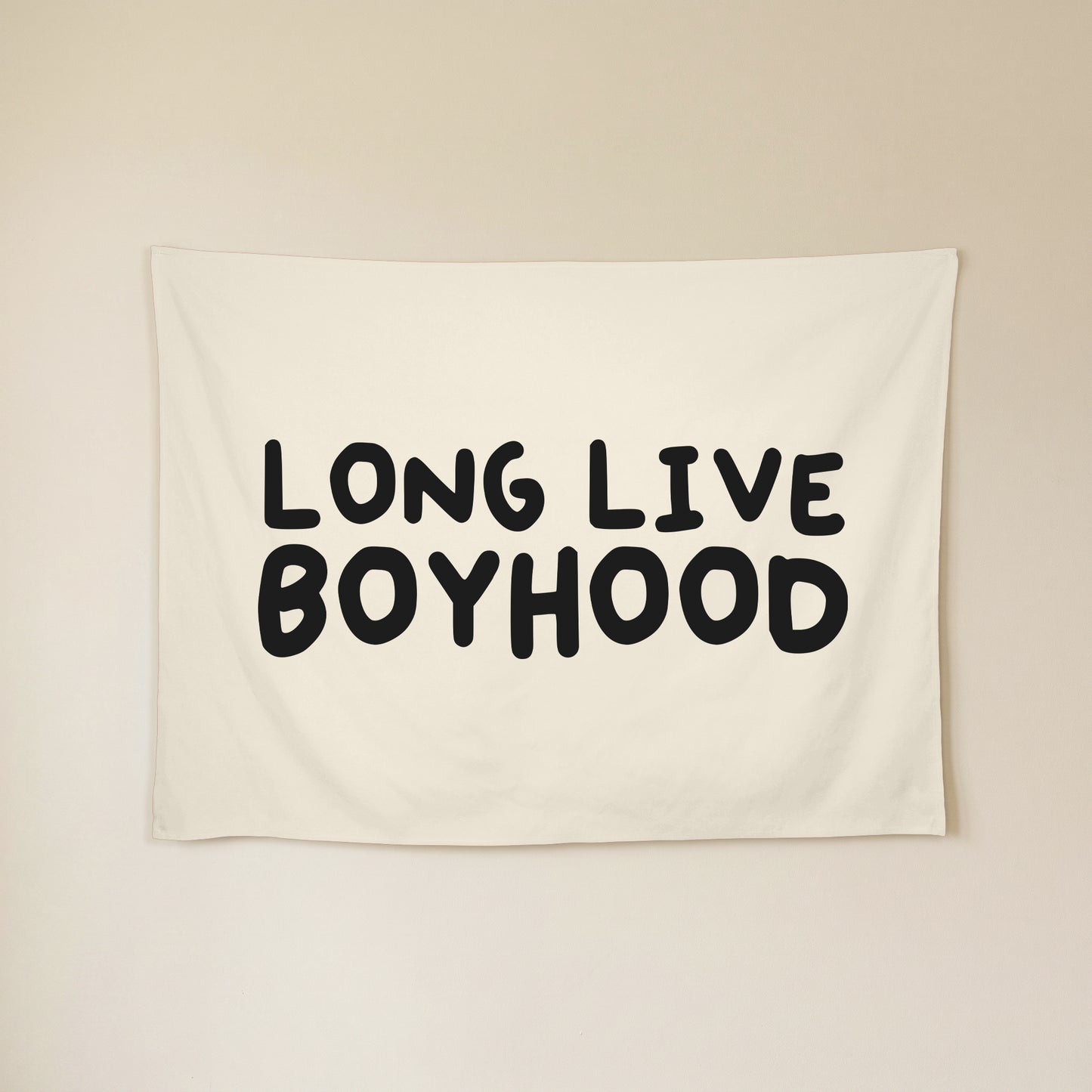 Long Live Boyhood Banner | Boys Room Decor Wall Flag for Nursery or Playroom