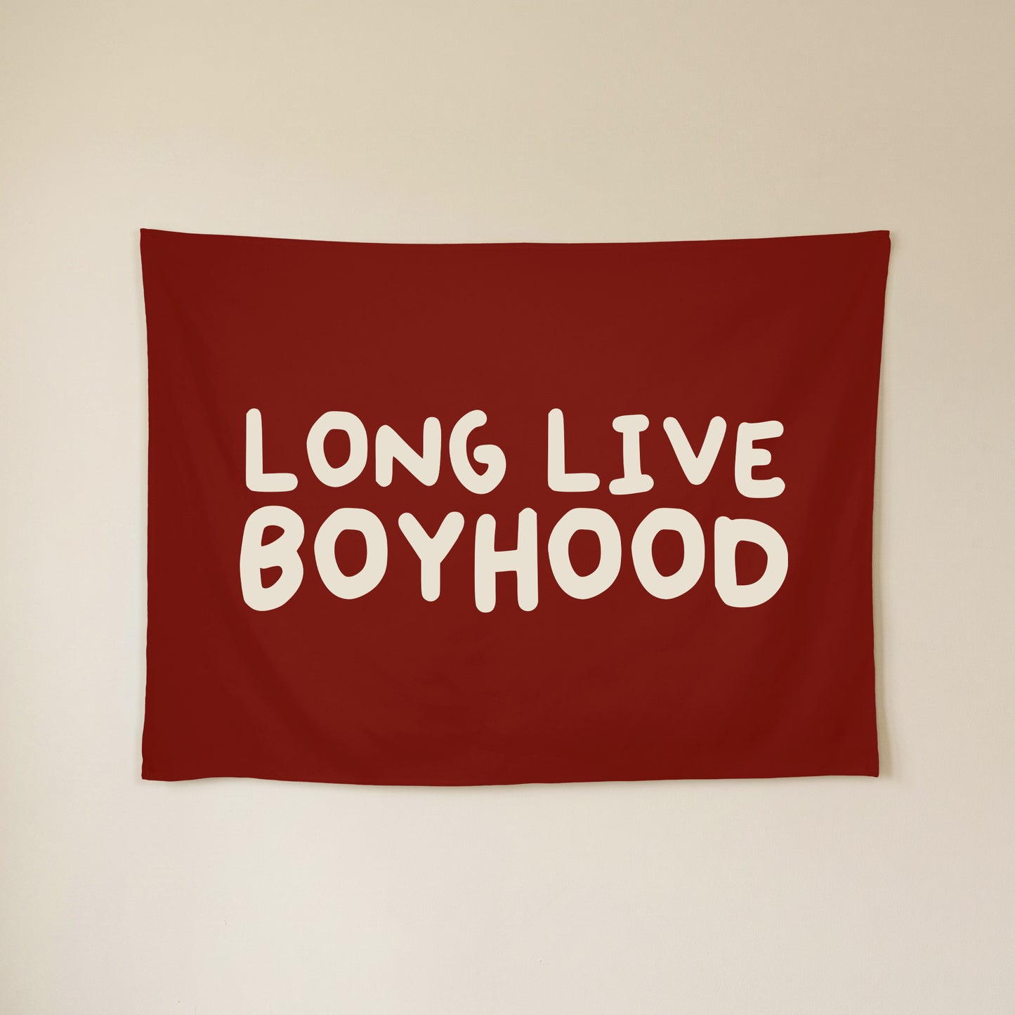 Long Live Boyhood Banner | Boys Room Decor Wall Flag for Nursery or Playroom