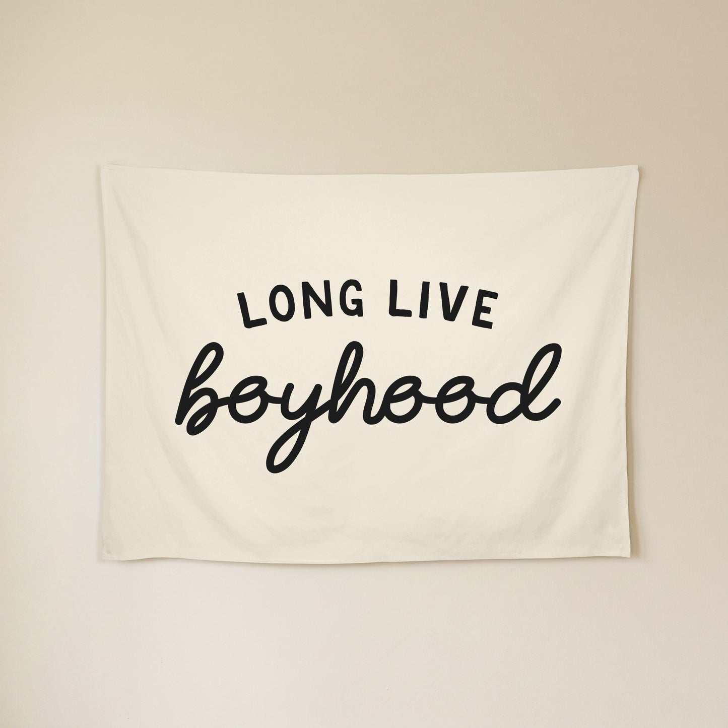 Long Live Boyhood Banner | Boys Room Decor Wall Flag for Nursery or Playroom