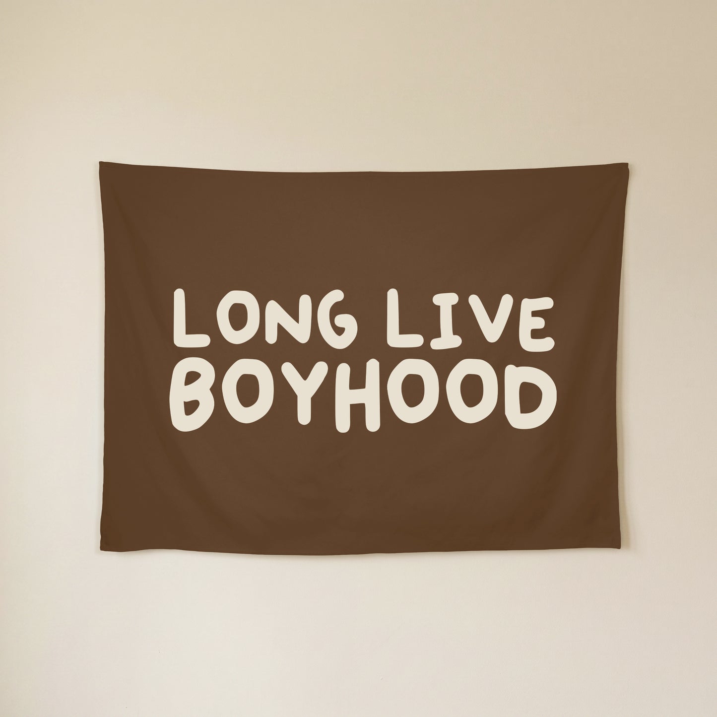 Long Live Boyhood Banner | Boys Room Decor Wall Flag for Nursery or Playroom