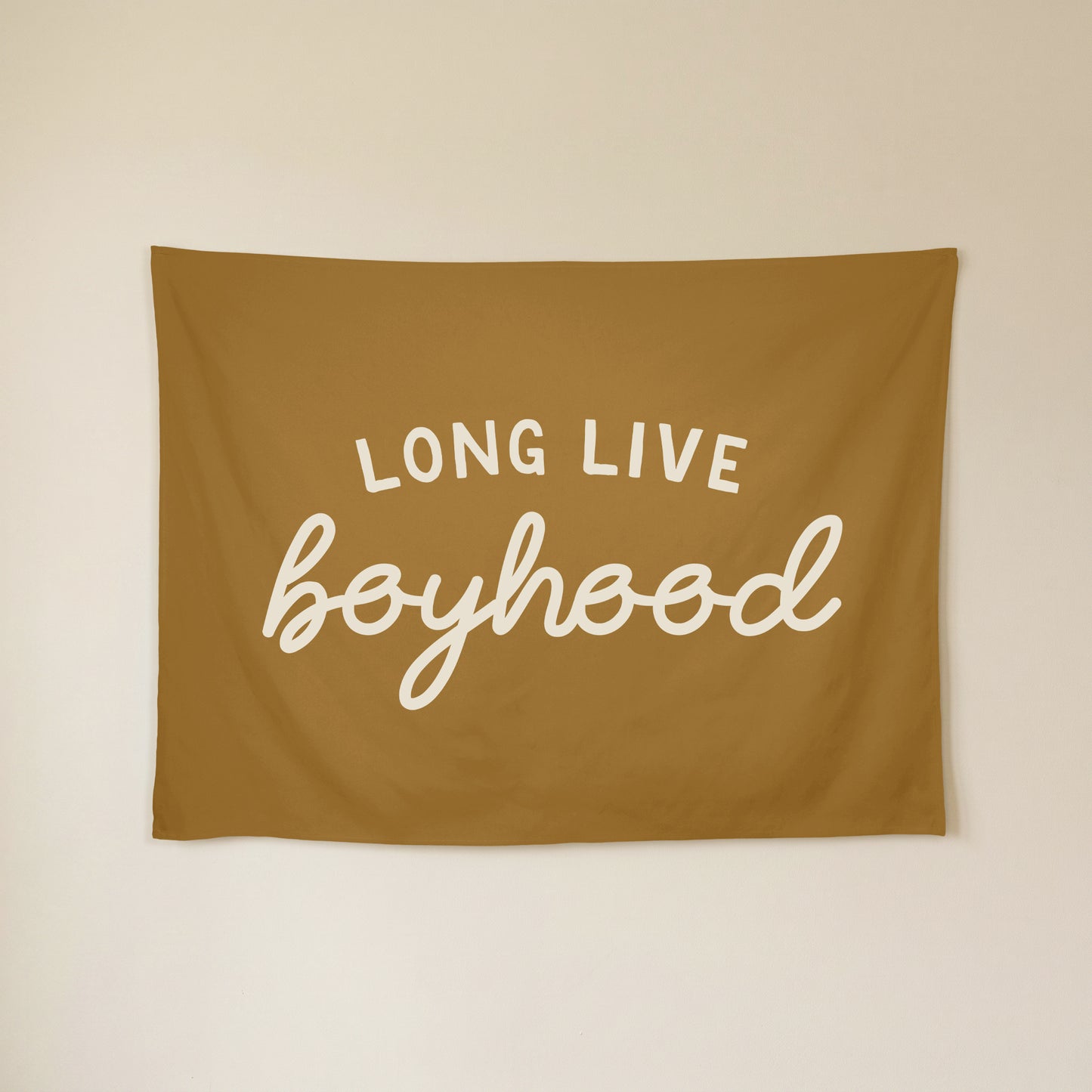 Long Live Boyhood Banner | Boys Room Decor Wall Flag for Nursery or Playroom