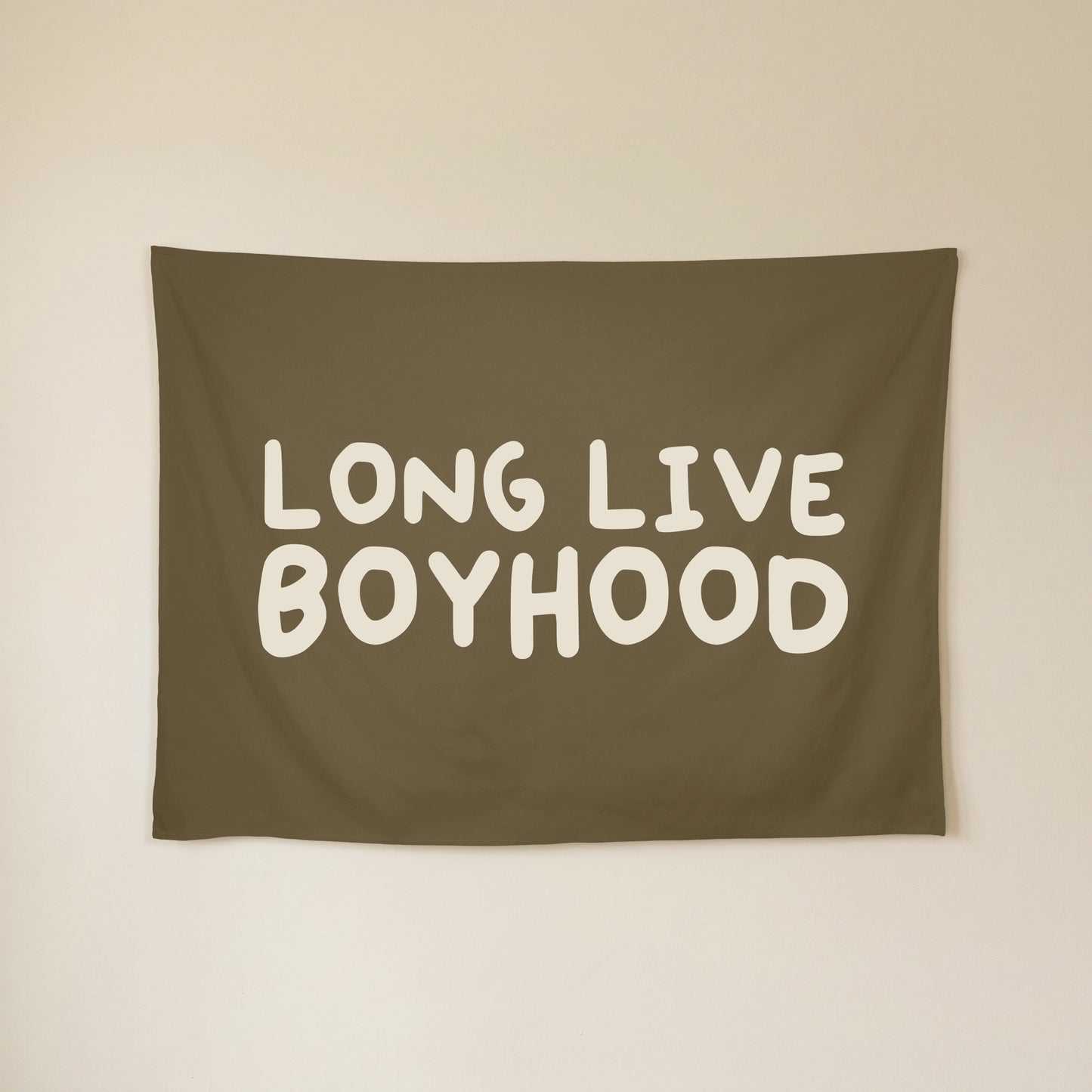Long Live Boyhood Banner | Boys Room Decor Wall Flag for Nursery or Playroom