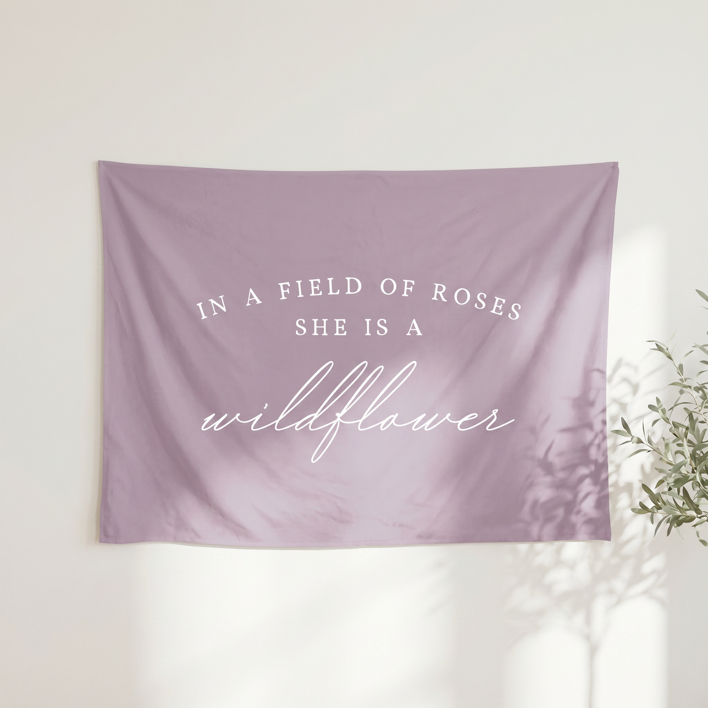 Wildflower Banner | Girls Room Decor Wall Flag for Nursery or Playroom