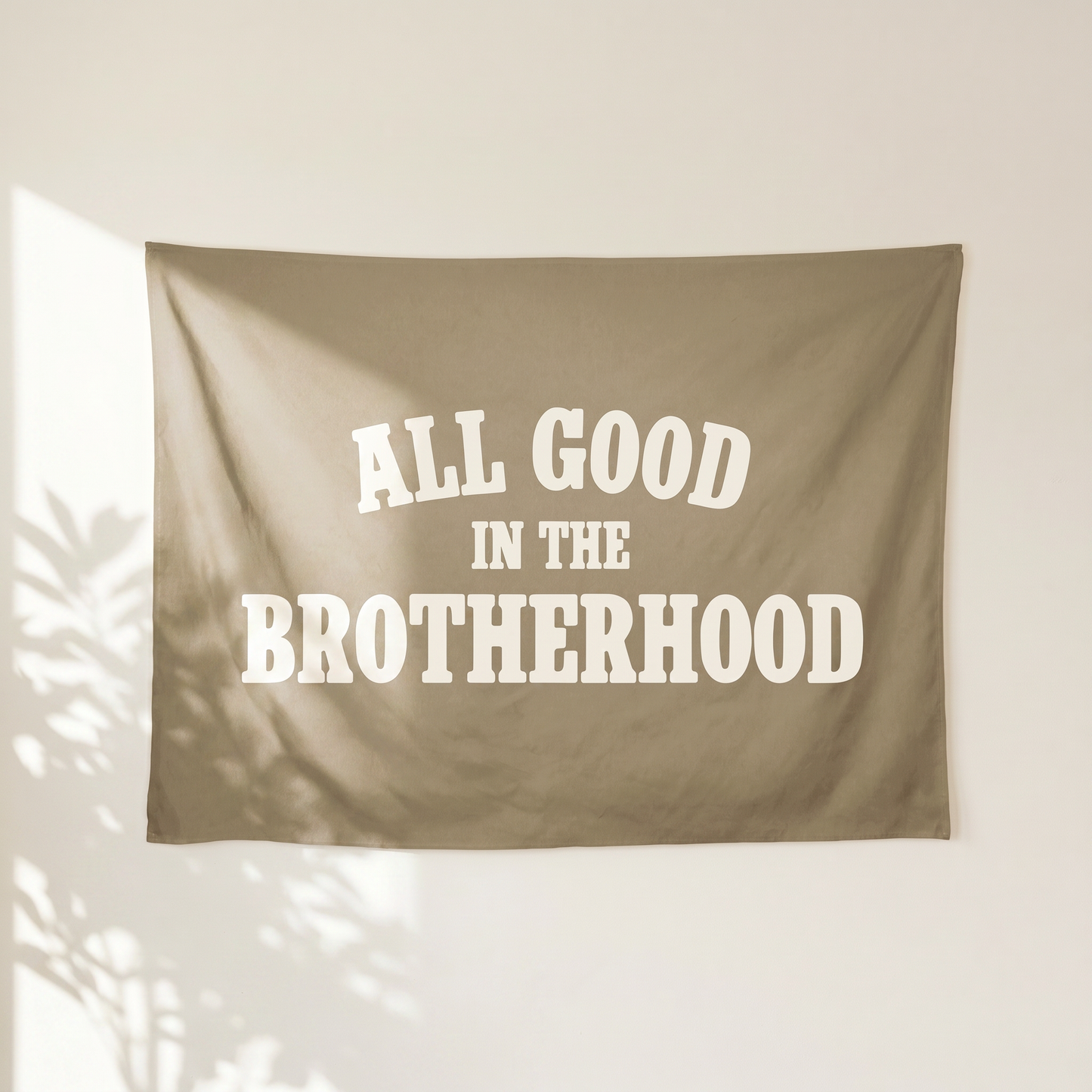 All Good in the Brotherhood Banner | Boys Room Decor Wall Flag for Bedroom or Playroom