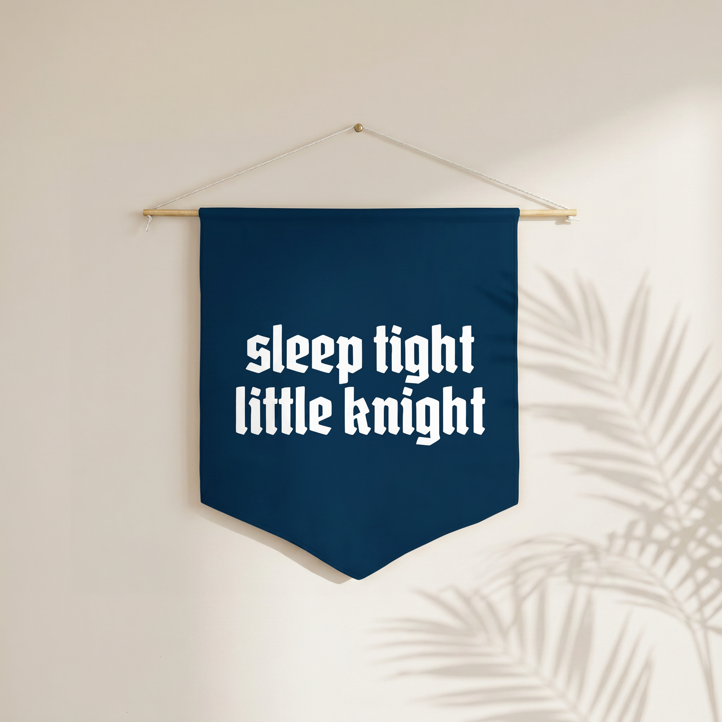 Sleep Tight Little Knight Pennant | Boys Room Decor Wall Flag for Nursery or Playroom