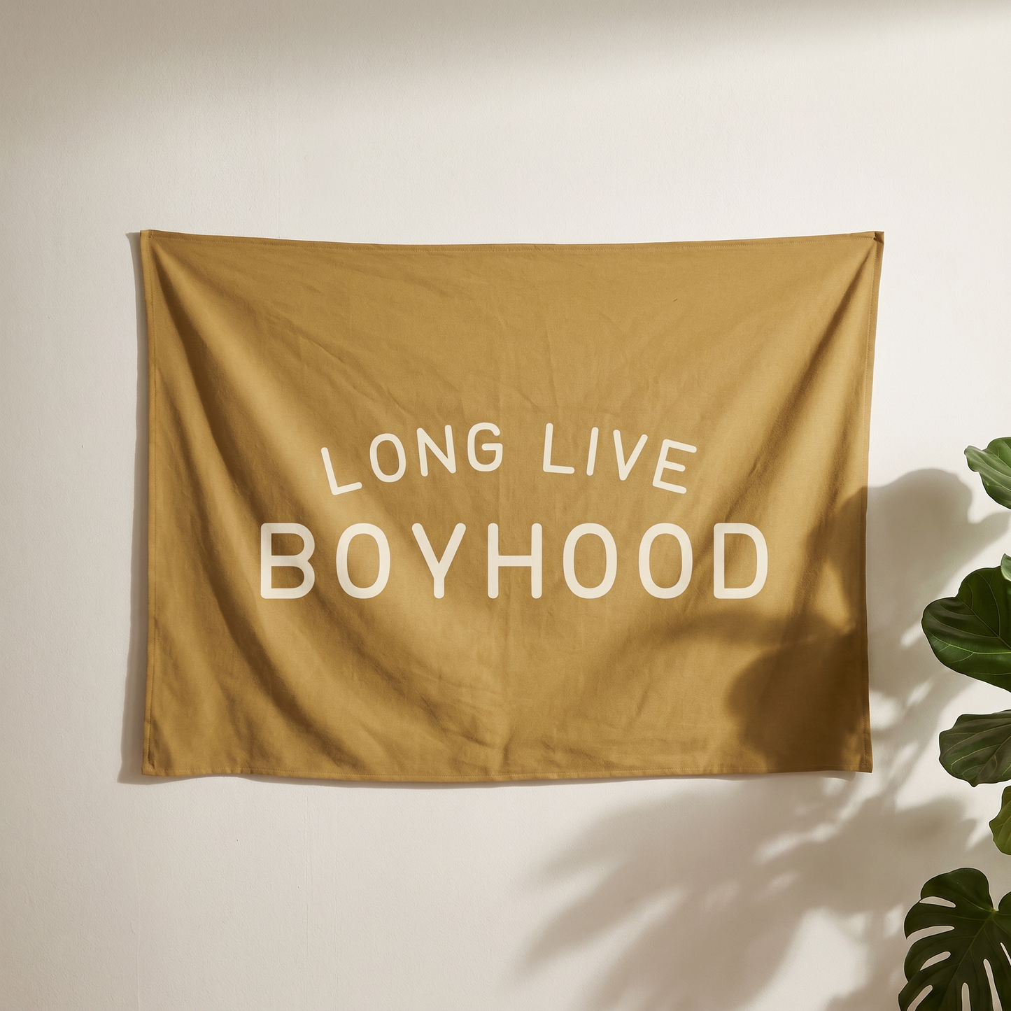 Long Live Boyhood Banner | Boys Room Decor Wall Flag for Nursery or Playroom
