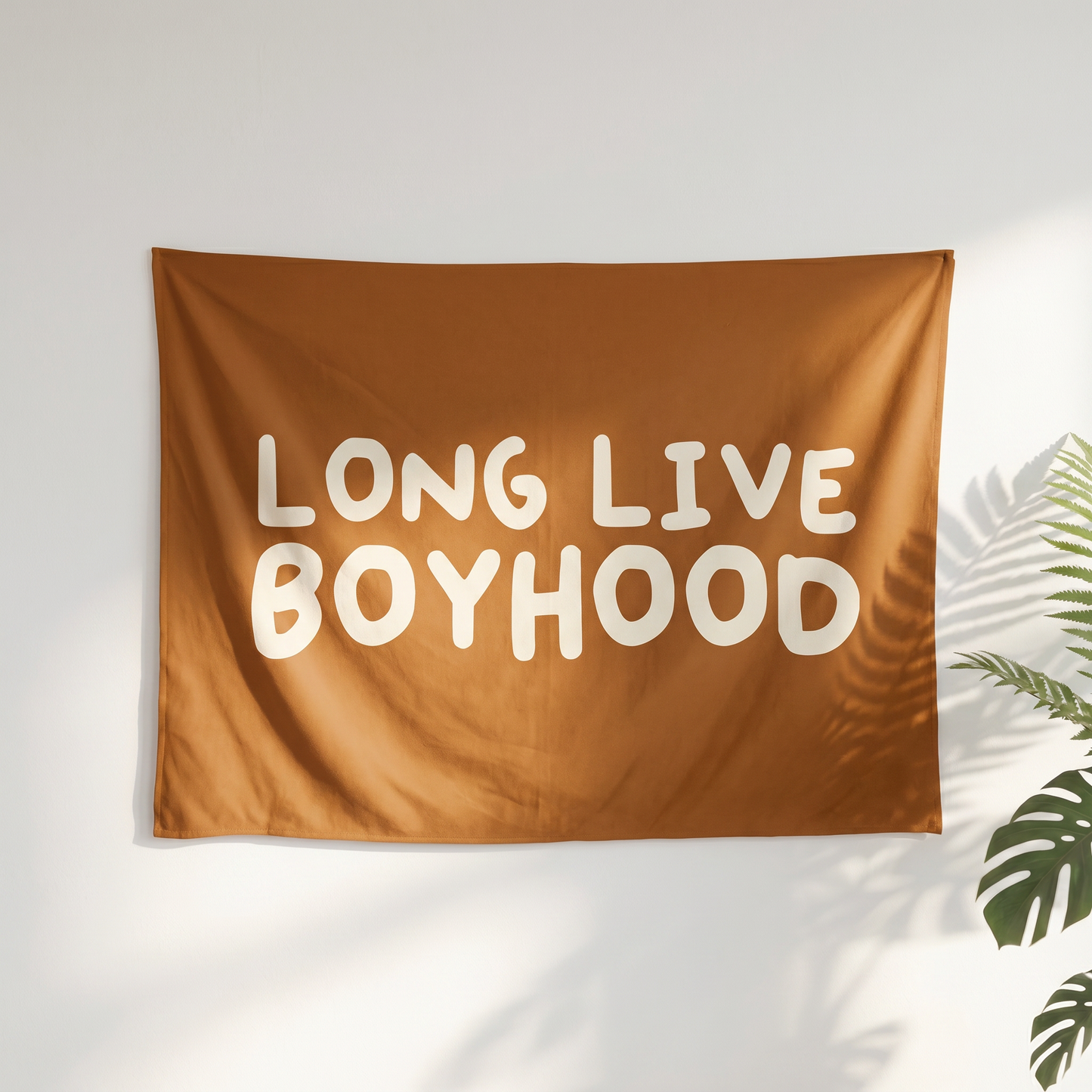 Long Live Boyhood Banner | Boys Room Decor Wall Flag for Nursery or Playroom