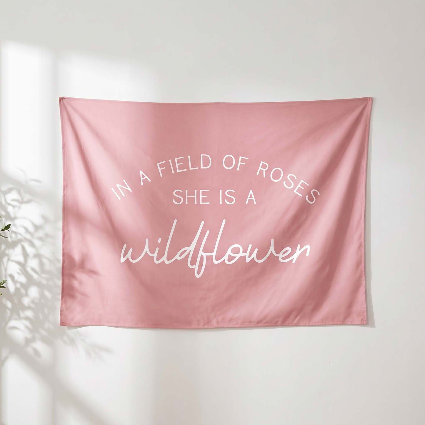 Wildflower Banner | Girls Room Decor Wall Flag for Nursery or Playroom