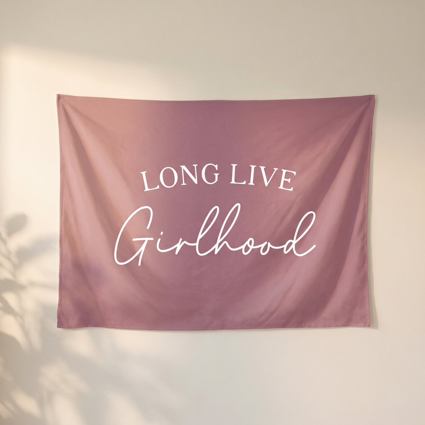 Long Live Girlhood Banner | Girls Room Decor Wall Flag for Nursery or Playroom