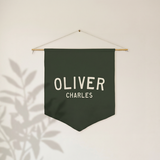 Custom Name Pennant | Personalized Wall Flag for Nursery, Bedroom or Playroom