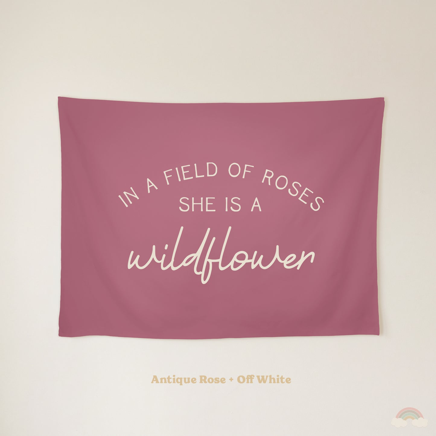 Wildflower Banner | Girls Room Decor Wall Flag for Nursery or Playroom