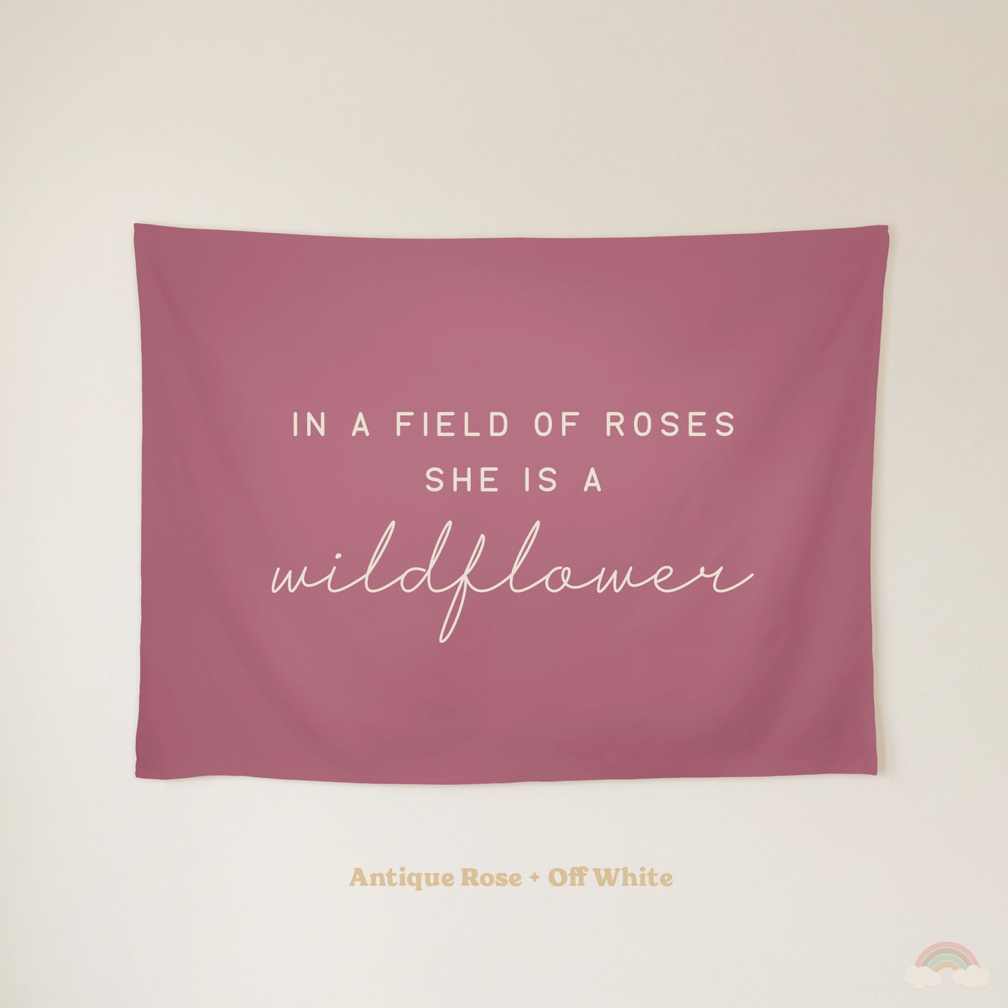 Wildflower Banner | Girls Room Decor Wall Flag for Nursery or Playroom