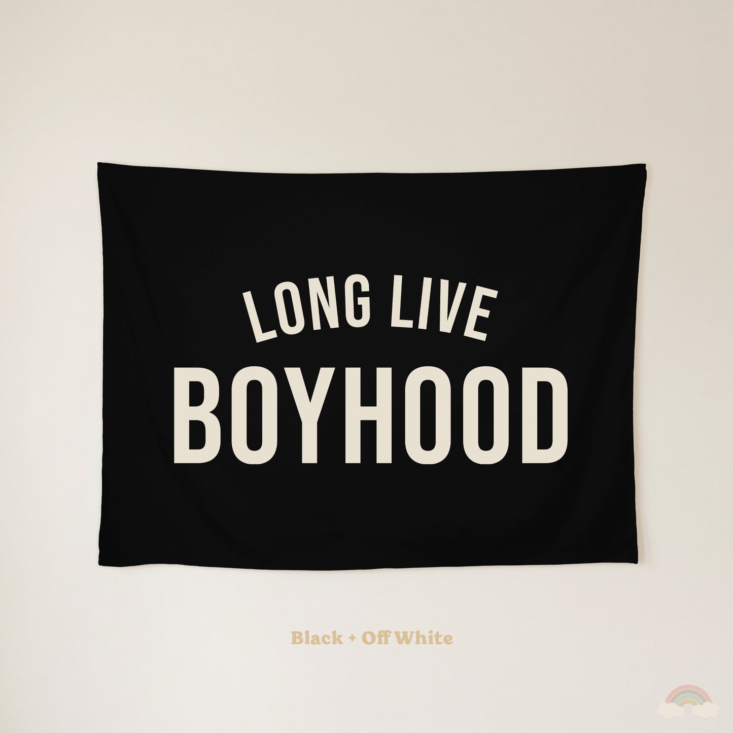 Long Live Boyhood Banner | Boys Room Decor Wall Flag for Nursery or Playroom