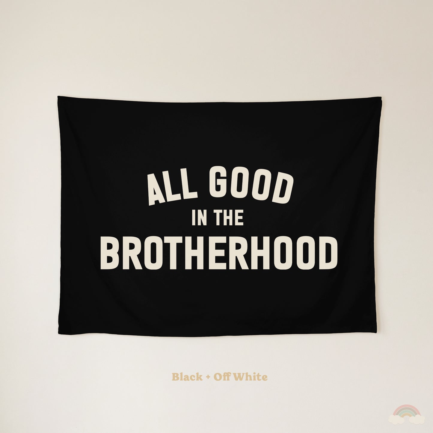 All Good in the Brotherhood Banner | Boys Room Decor Wall Flag for Bedroom or Playroom