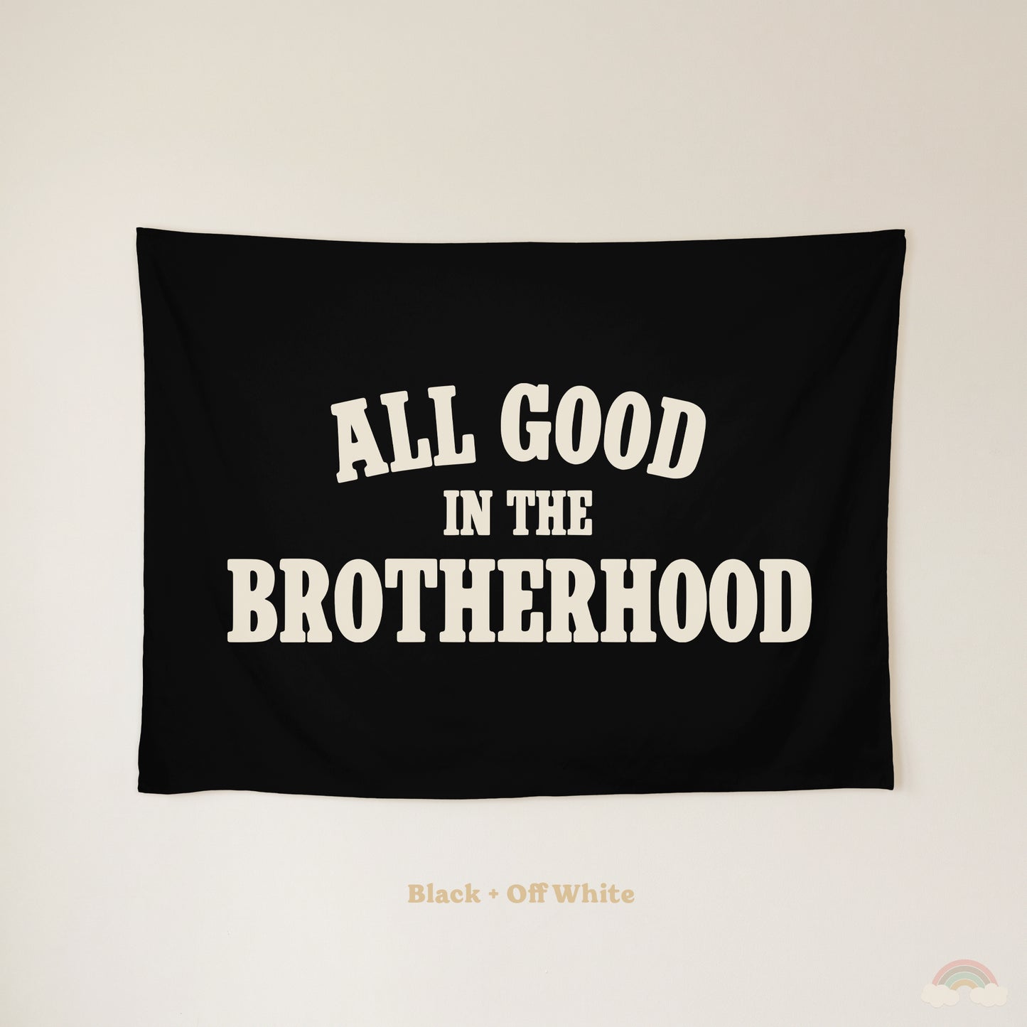 All Good in the Brotherhood Banner | Boys Room Decor Wall Flag for Bedroom or Playroom