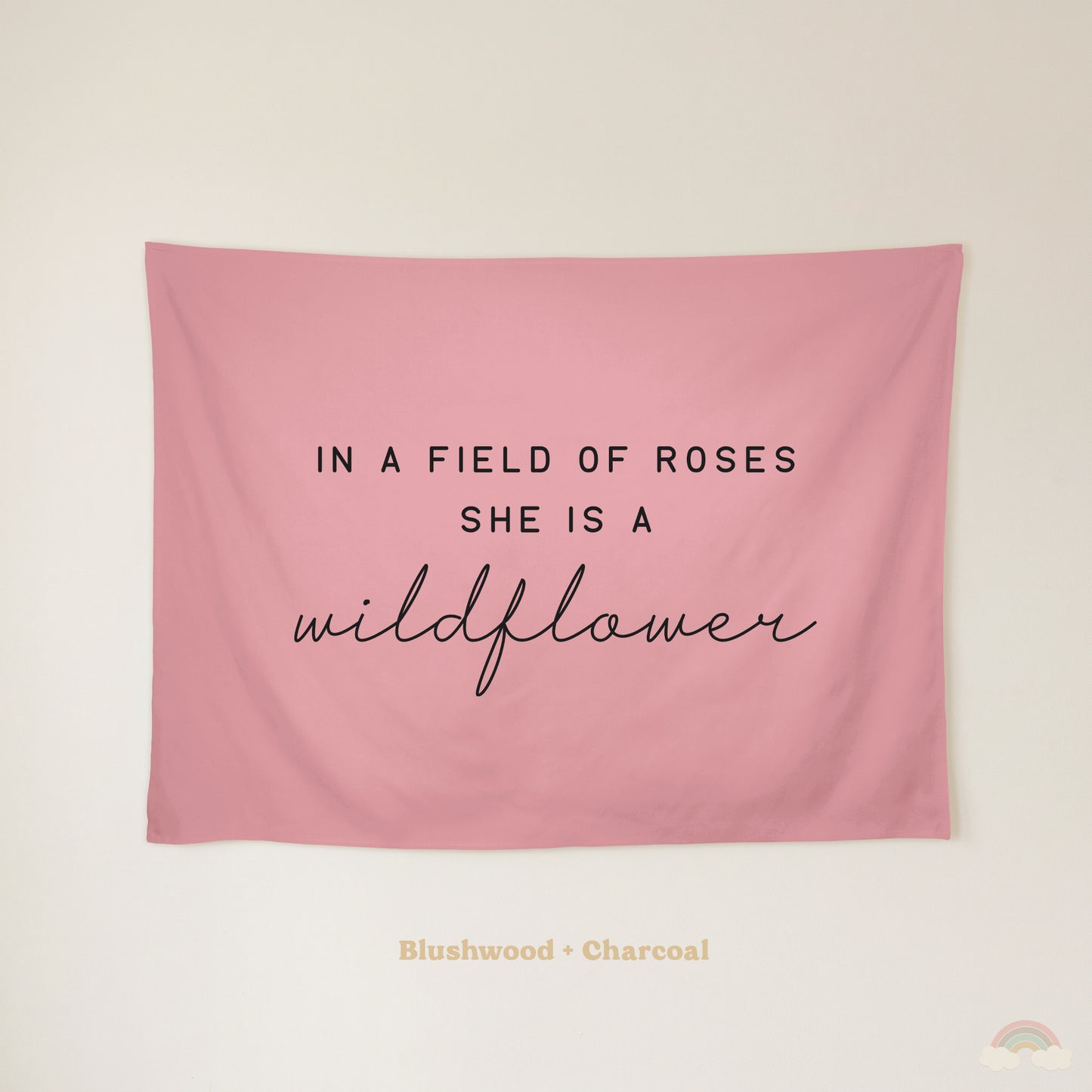 Wildflower Banner | Girls Room Decor Wall Flag for Nursery or Playroom
