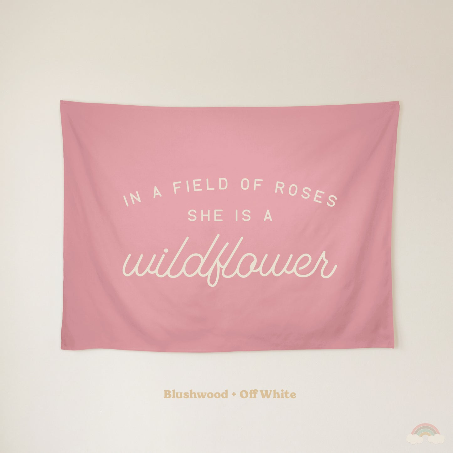 Wildflower Banner | Girls Room Decor Wall Flag for Nursery or Playroom
