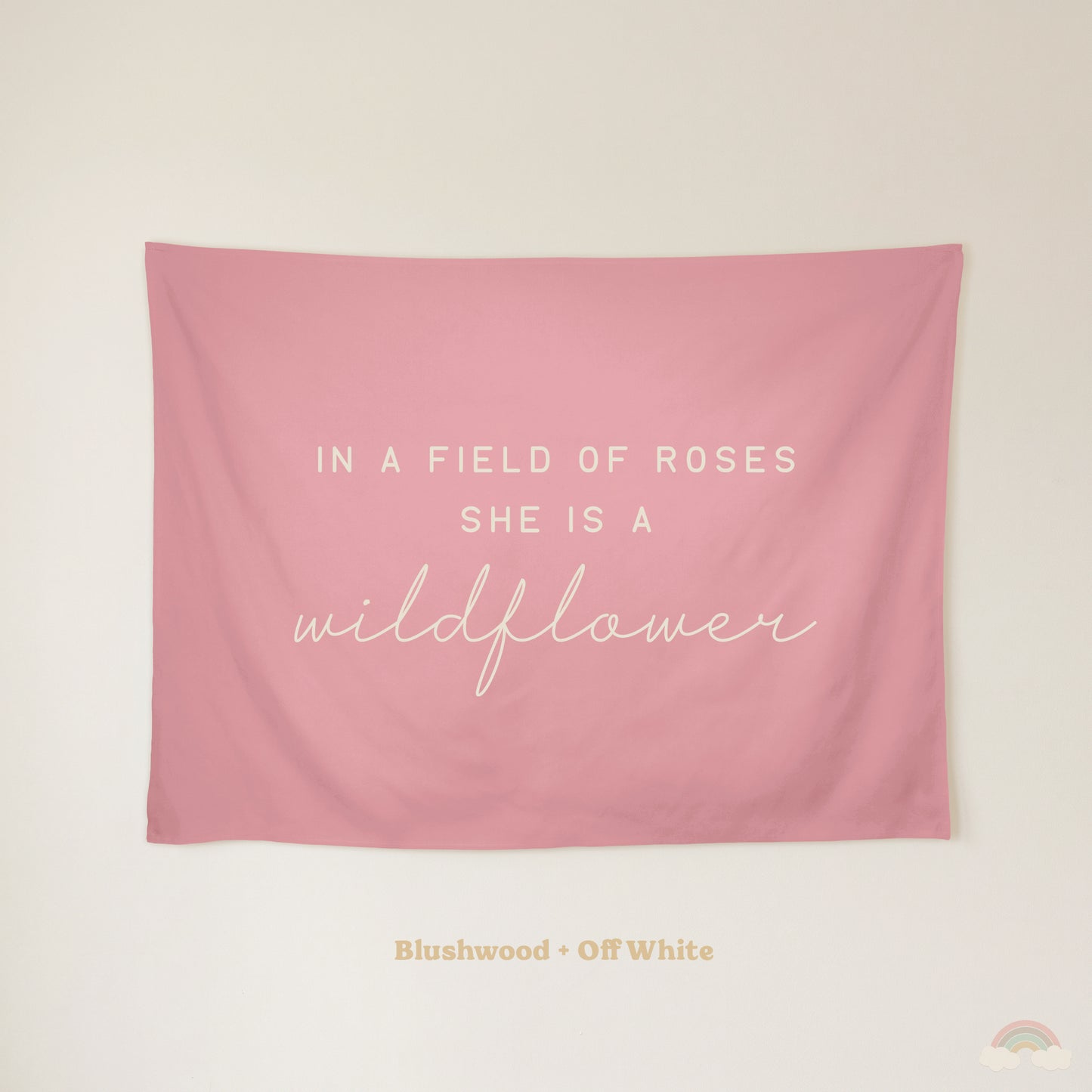 Wildflower Banner | Girls Room Decor Wall Flag for Nursery or Playroom